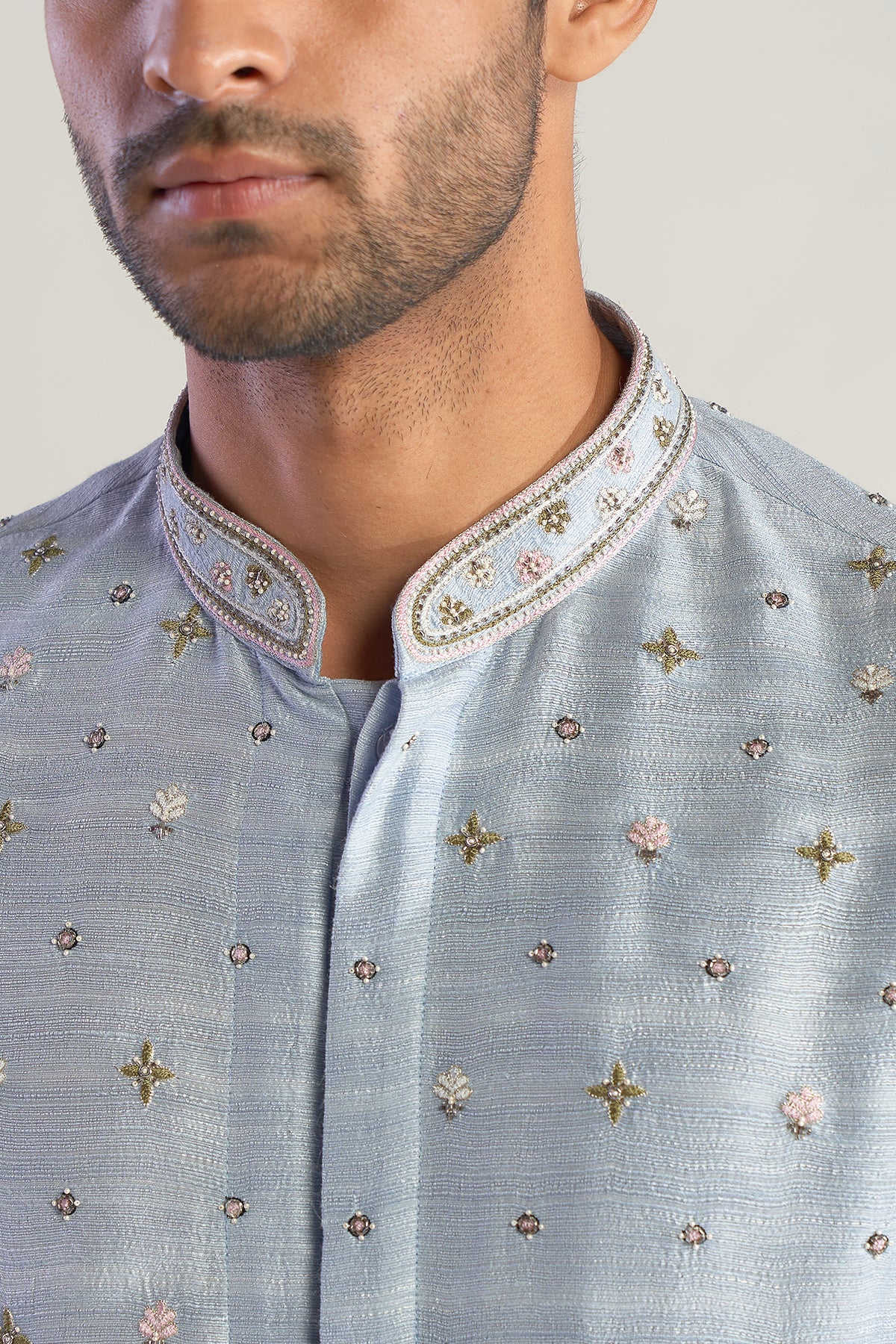 Grey Embroidered Kurta