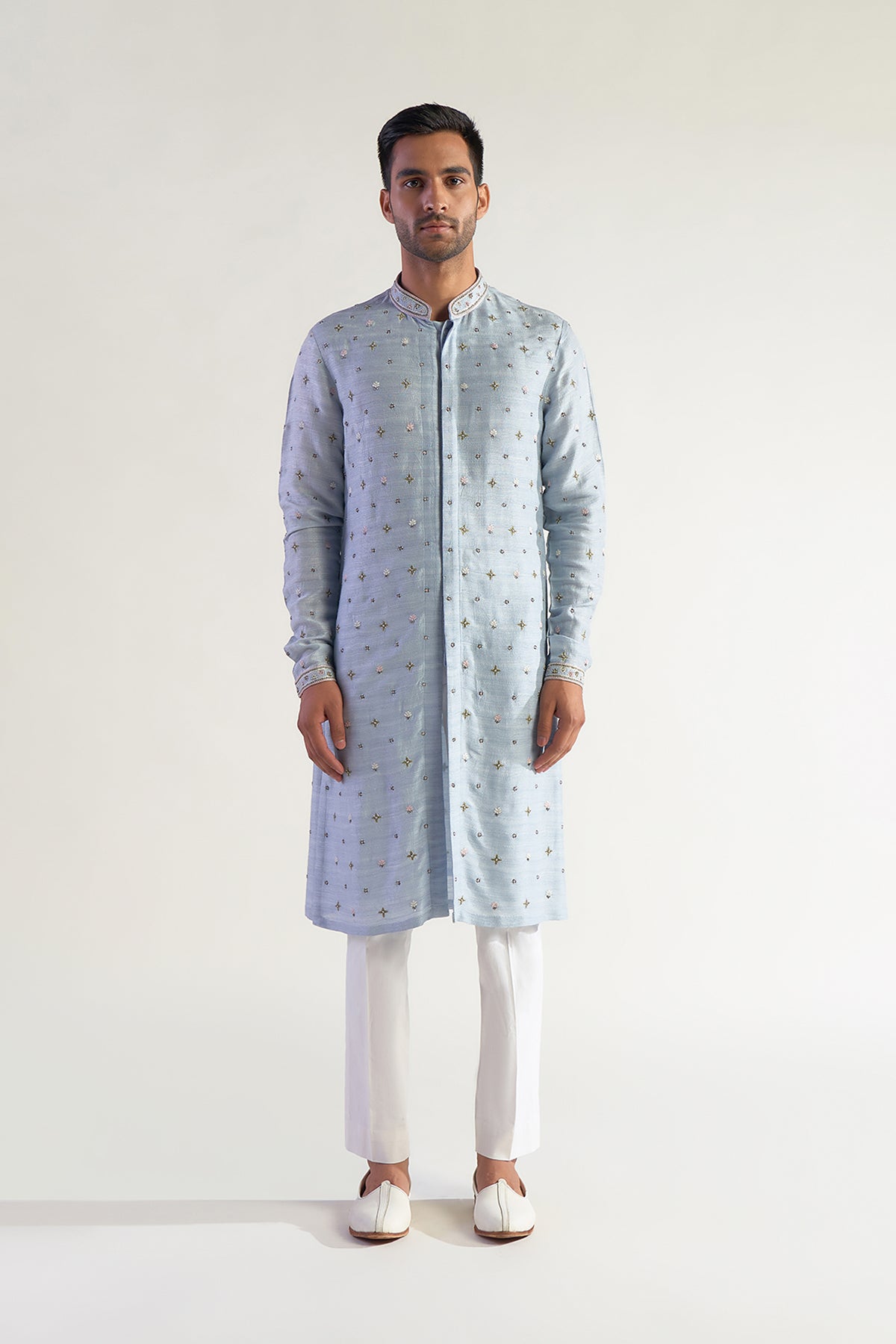 Grey Embroidered Kurta