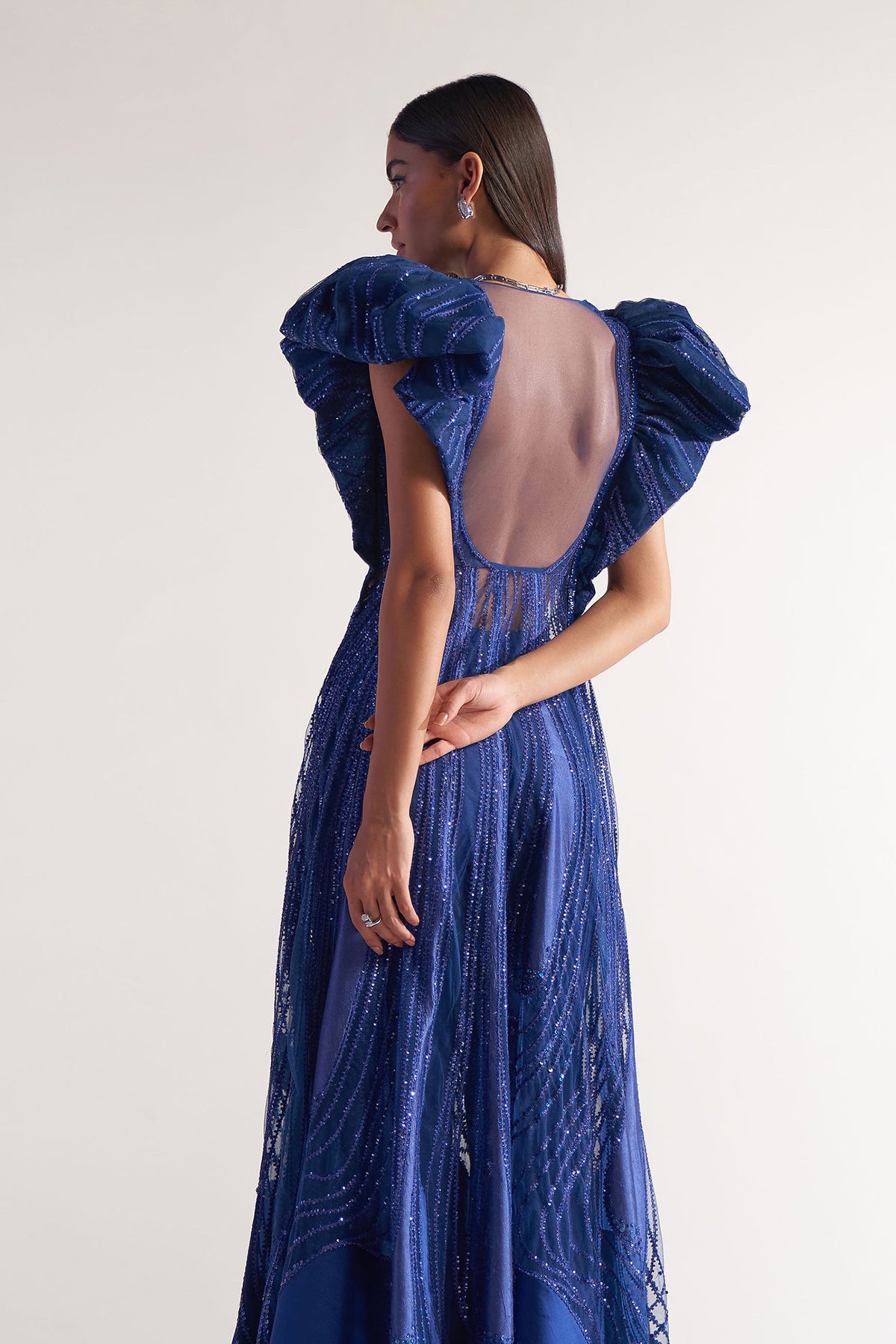Electric Blue Power Shoulder Jacket