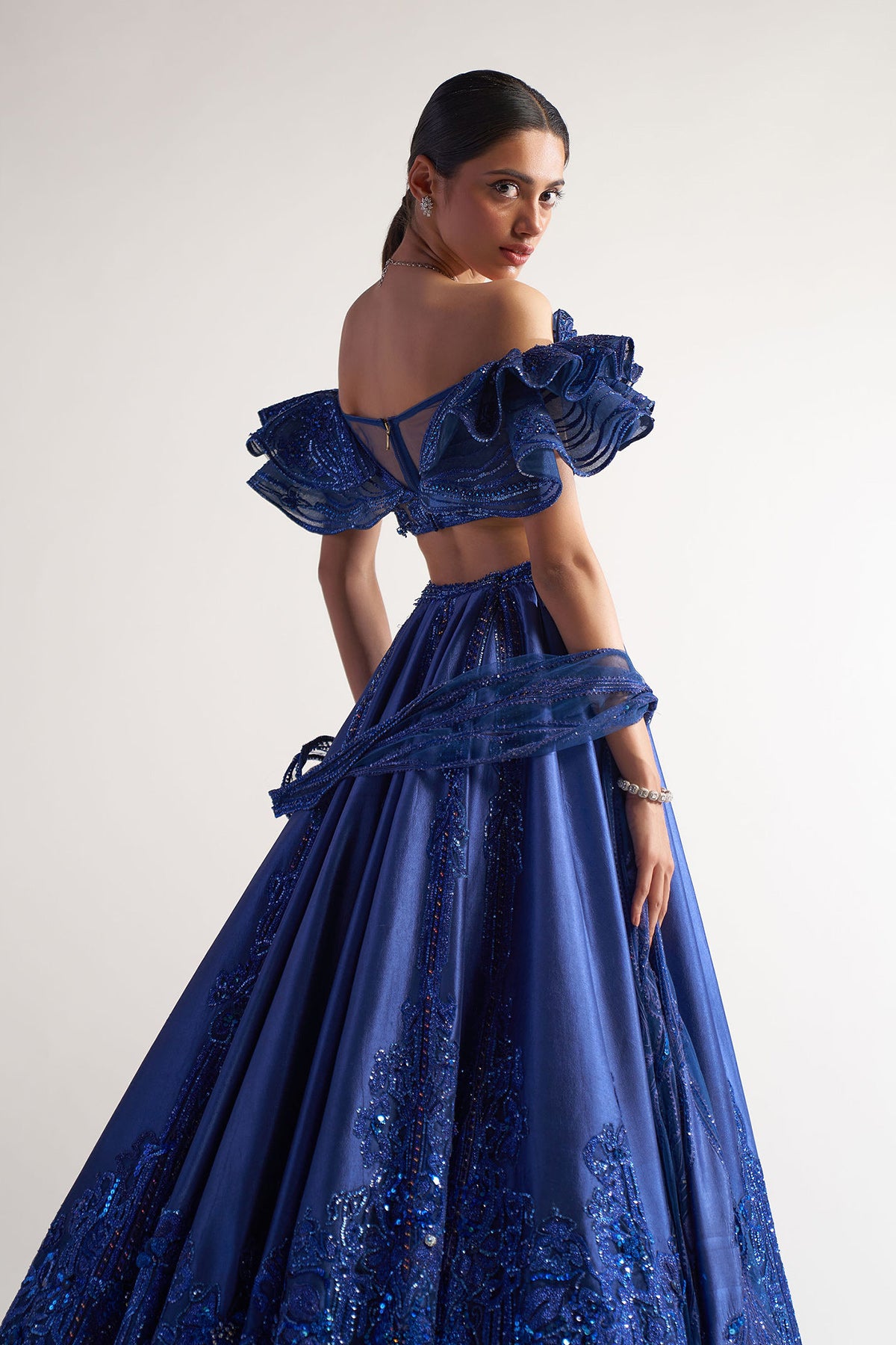 Blue Assam Silk Lehenga