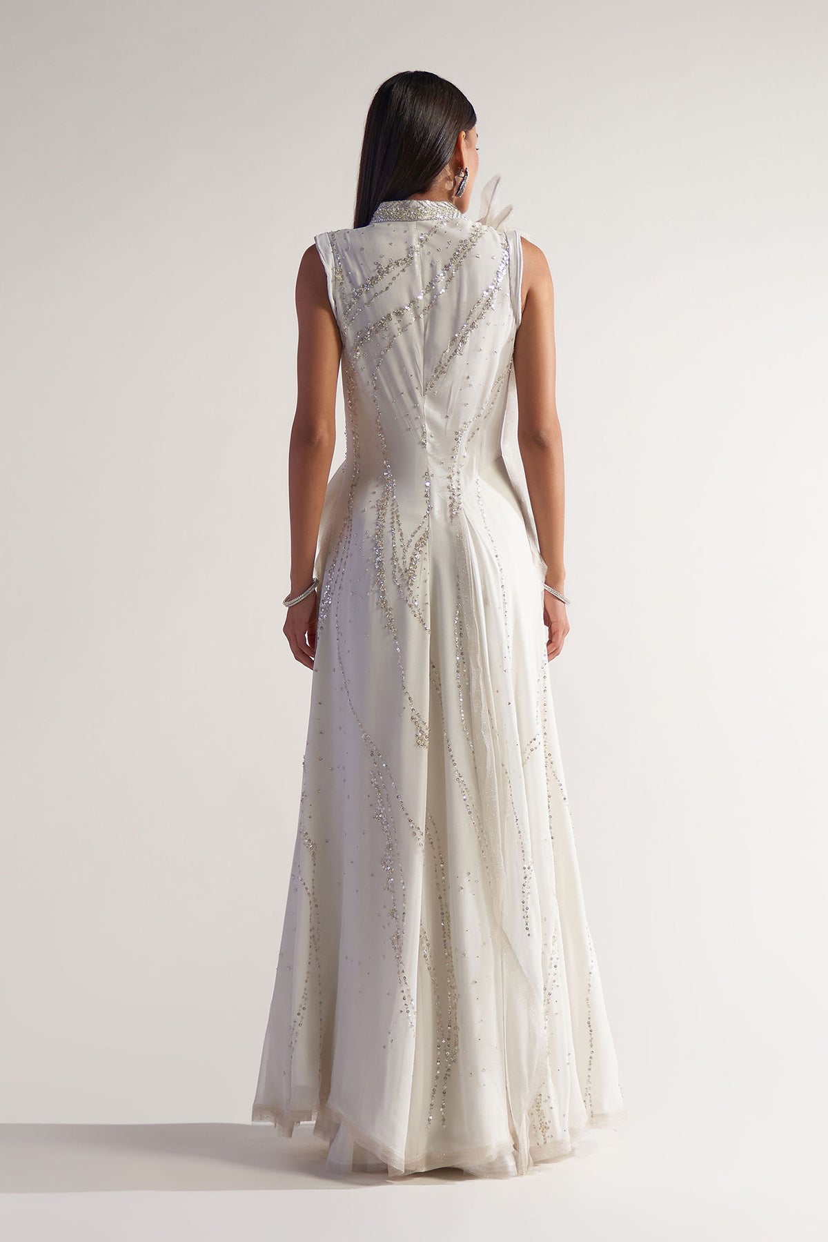 Ivory Jacket With Flared Pants