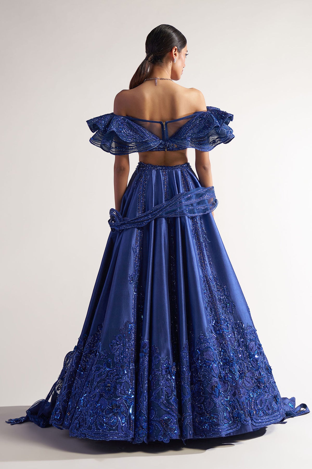 Blue Assam Silk Lehenga