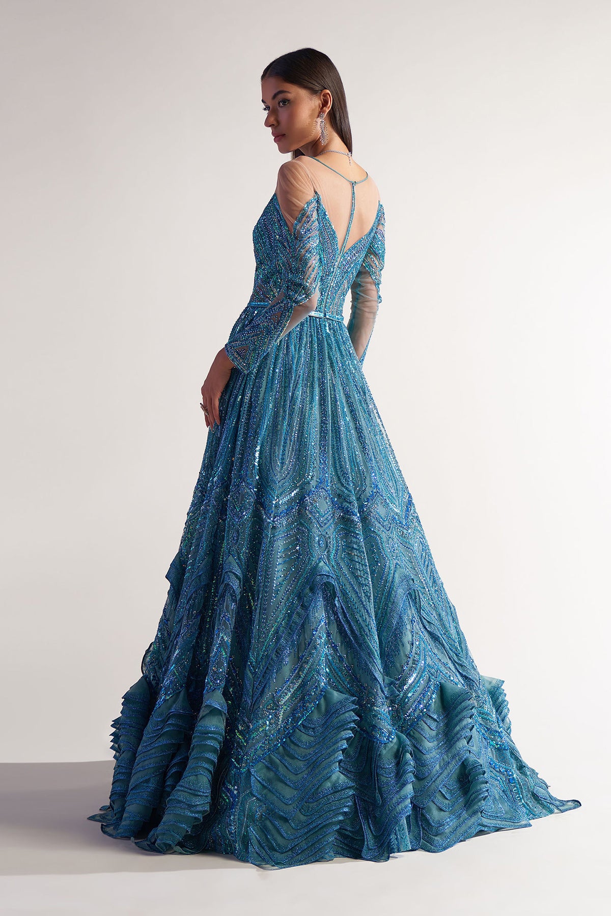 Teal A-Line Gown
