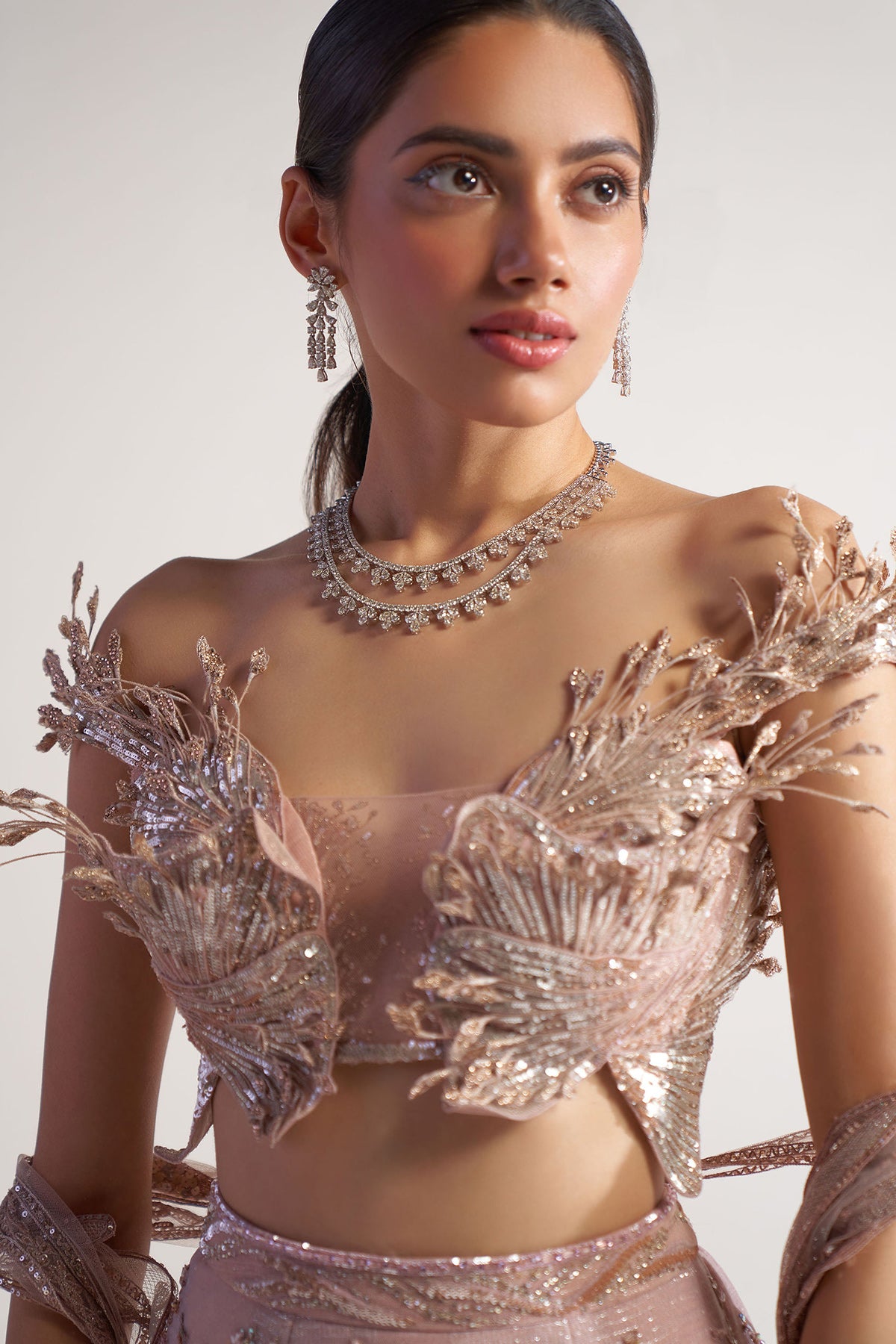 Peach Butterfly Lehenga