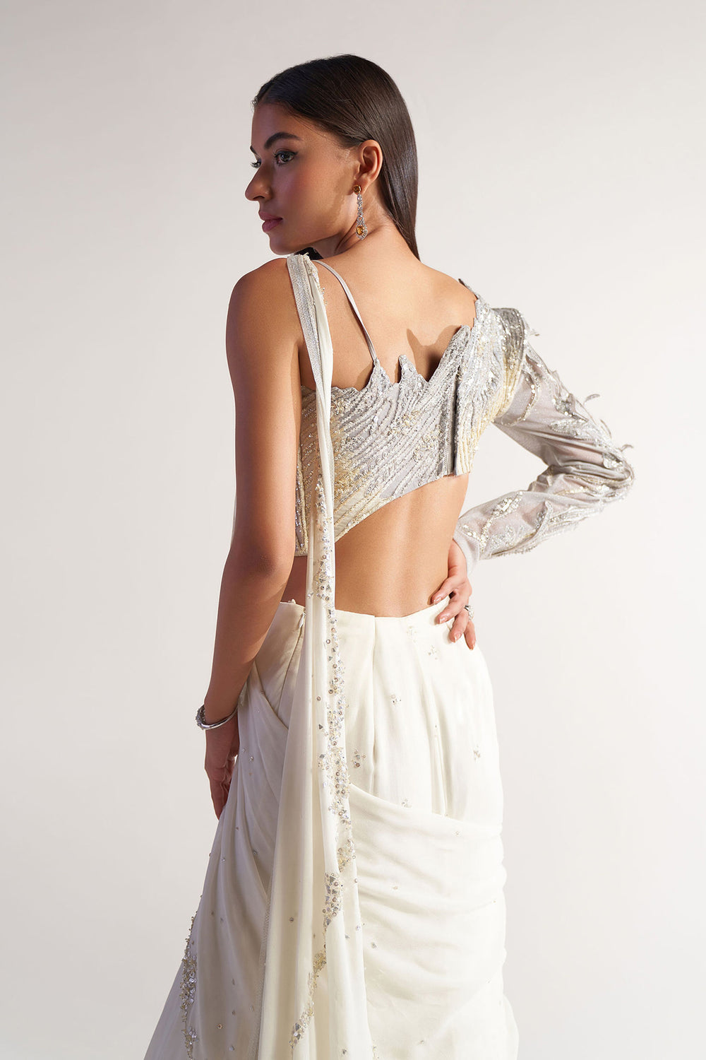 Structured Ivory Drape Ivory Dramatic Drape